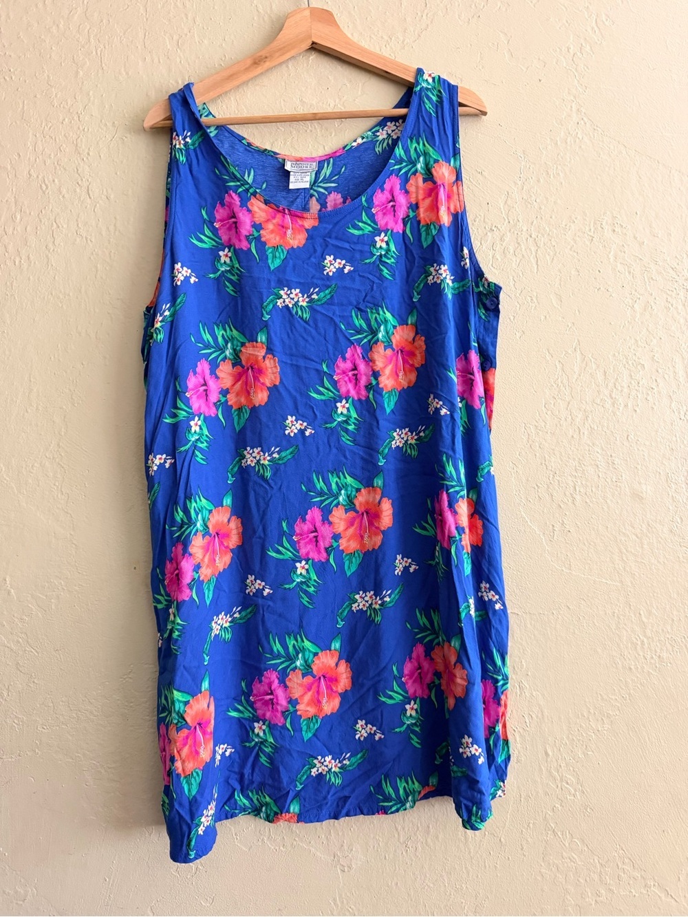 Jennifer Moore Blue Tropical Floral Mini Dress